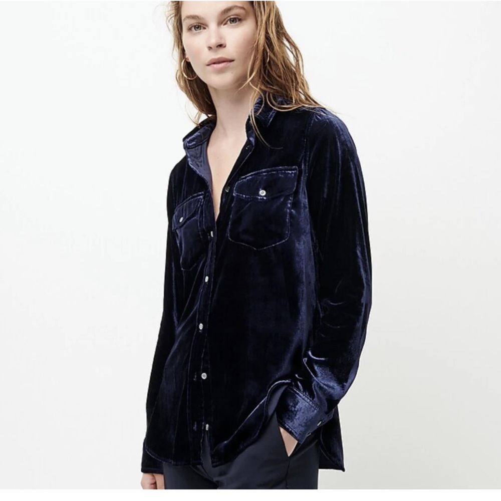 J.Crew Classic-fit shirt in drapey velvet